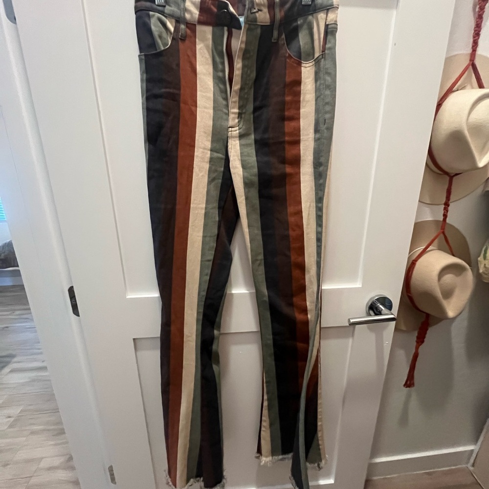 Show Me Your MuMu Multicolor Striped Flare Jeans